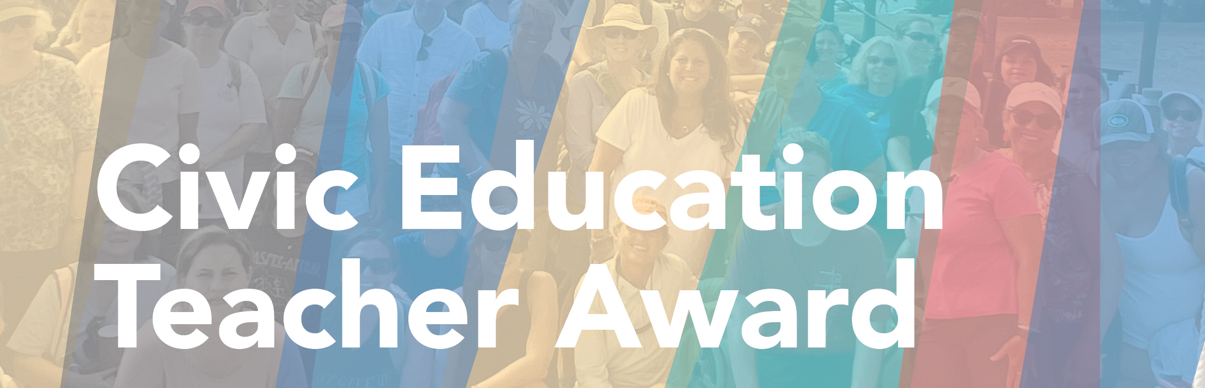 Civics education teacher award banner