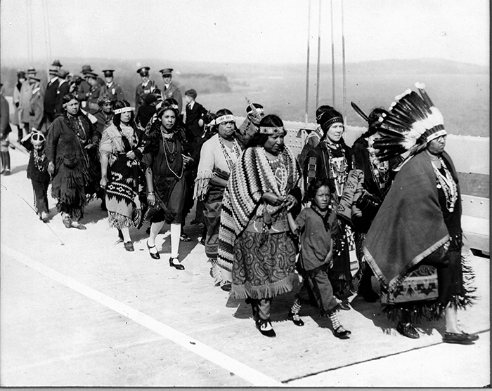 Members of the Algonquian Indian Council and Wampanoag Tribe at the Opening of the Mount Hope Bridge, 1929